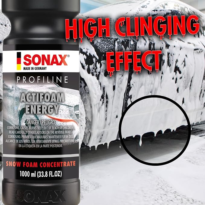 Profiline Actifoam Energy | High-Foaming Car Wash Concentrate for Foam Guns & Cannons | pH-Neutral, Safe on Wax & Coatings | Powerful Dirt Removal | Multipurpose Shampoo | 618505 | 5L