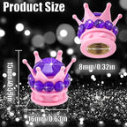 4PCS Crown Bling Tire Stem Valve Caps, Crystal Diamond Car Wheel Tire Valve Caps Universal Copper Core Stem Covers for Cars, SUV, Trucks, Bikes, Motorcycles, Bicycles (Pink & Purple)