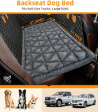 Backseat Pet Bed Mat, Non-Slip Dog Seat Cover with Scratch-Resistant Padding, Dog Bed for Cars, Trucks & SUVs, Universal Fit for Backseat Extenders (Gray)