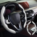 2pcs Car Steering Wheel Cover,Anti-Skid Carbon Fiber Steering Wheel Protector for Men Women,Multiple Color Options,Universal for Most Car Interiors Accessories (Grey)