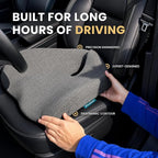 Car Seat Cushion for Long Driving – X Large Memory Foam Seat Cushion for Sciatica & Tailbone Pain Relief, Orthopedic Coccyx Cushion with Non-Slip Bottom, Back Pillow for Car, Truck (Black)