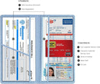 Car Registration and Insurance Card Holder, Vehicle License Document Glove Box Compartment Organizer, Essential Car Wallet Case for Driver Auto Owners (M Light Blue)