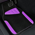 Jelly Waterproof Universal Fit Car Floor Mats, Girly Car Carpet Mats with Anti-Slip Nibbs Backing & Driver Heel Pad Fit for SUV, Vans, sedans, Trucks,Cute car mats of 4pcs for Women (Purple)