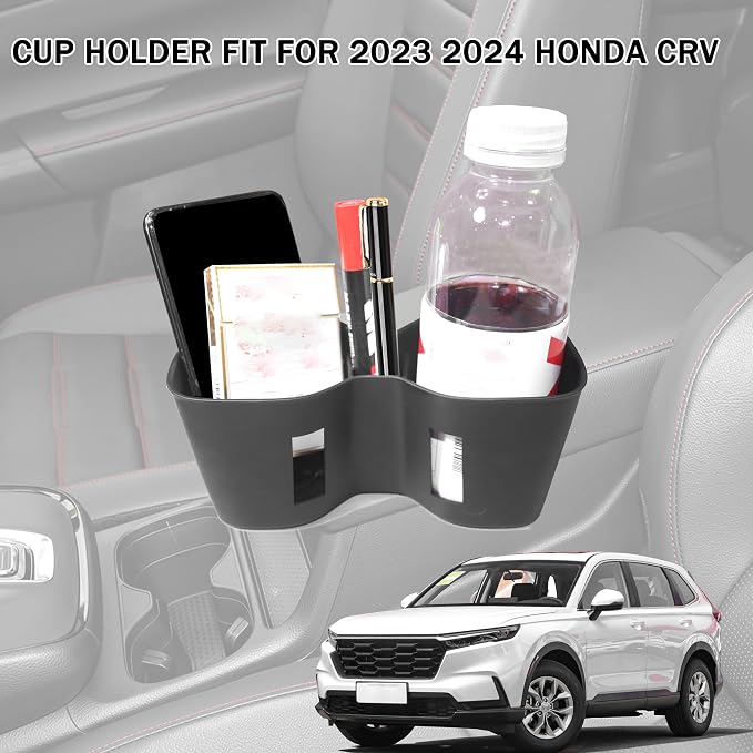 Cup Holder Inserts for Honda CRV Accessories 2023 2024 2025 2026 Center Console Cup Holder Protector for Honda CRV CR-V LX EX EX-L Sport Hybrid Sport-L Hybrid Sport Touring Hybrid TPE Material Black