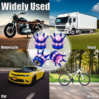 4PCS Crown Bling Tire Stem Valve Caps, Crystal Diamond Car Wheel Tire Valve Caps Universal Copper Core Stem Covers for Cars, SUV, Trucks, Bikes, Motorcycles, Bicycles (Blue & Pink)