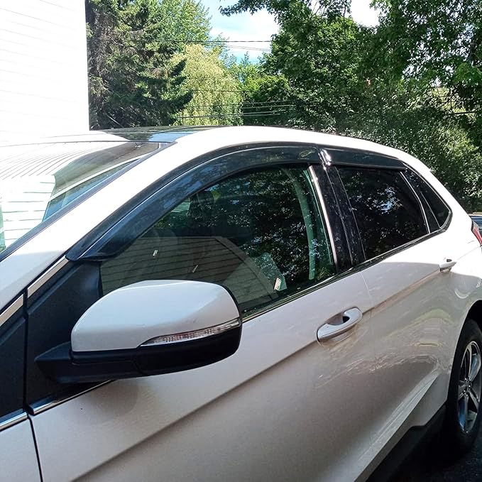 Window Visors for Ford Edge 2015-2024, Out-Channel Rain Guards, Side Window Wind Deflectors, Vent Visors, 4PCS, Fits Longer Rear Door Window Frame (32.28 in Rear)