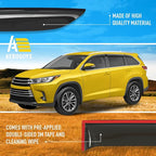 Extra Durable Window Deflectors Tape-On Window Visors Rain Guards Fit for Toyota Highlander 2014-2019, Sun Visors, Wind Vent for Shades, Exterior Car Accessories - 6pcs. AG0226