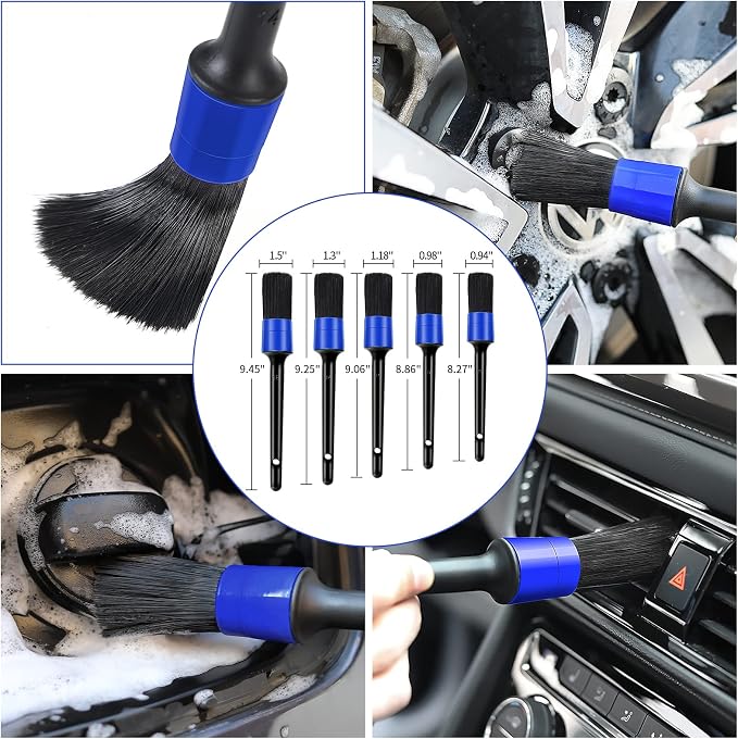 62'' Car Wash Brush Kit with Long Handle, Microfiber Car Wash Mop Mitt, Car Cleaning Detailing Kit, Exterior Interior Car Cleaning Supplies for Cars RV Truck Boat