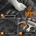 Car Seat Covers for Dogs–Waterproof PU Leather Car Front Seat Cover for Pets & Humans,Scratchproof Captain Seat Protector Fits Most Cars, Trucks, SUVs，Minivans(Black)