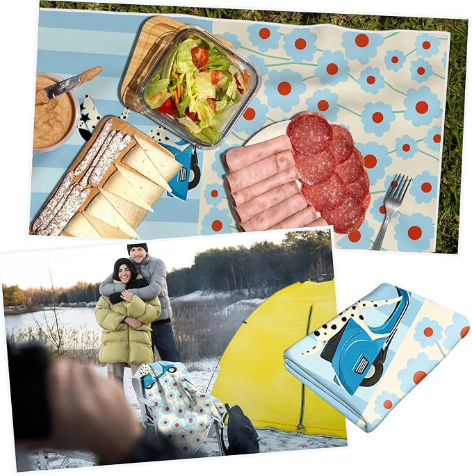 2 Pack Car Towels Seat Cover with Storage Bag, Multifunctional Microfiber Towel for Gym Outdoor Sport Running,Picnic, Beach, Pet Dog Travel,Fits Car SUV Truck (Scooter Dog)