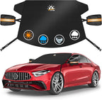 Car Windshield Cover for Ice and Snow - 600D Windshield Snow Cover with Side Mirror Cover Heavy Duty, Standard Winter Frost Hail Protector for Most Car, Truck, SUV, Van and MPV (70 x 50 Inch)