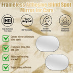 4PCS Car Blind Spot Mirror, Wide Angle Clear HD Glass Convex Side Rear View Mirror to Reduce Blindspot, Auto Exterior Rear View Accessories for Wide Angle, Universal Fit (StyleE)