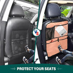 Seat Back Organizer Light Salmon Vehicle Seat Back Organizer Kick Mat, 2 Pack Back Seat Protector for Kids Feet