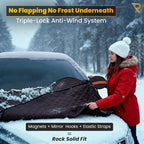 Windshield Snow Cover for Cars, SUVs & Trucks – Magnetic 5-Layer Waterproof Frost Shield | Ice Snow Protector | Winter Car Windshield Cover with Mirror Covers (61.8" x 49.6")