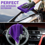 15 Pcs 15 Pcs Car Microfiber Towels Buffing Drying Wash Cleaning Cloths Plush Large Towels Thick Care Polishing Detailing Waxing Scratch Proof Towel, 15.75 x 15.75 Inch (Purple)