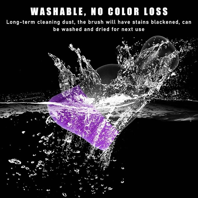 2PCS Car Interior Dust Brush, Soft Scratch Free Auto Detailing Brushes, Universal Vehicle Interior Cleaning Tool for Automotive Dashboard, Air Vents, Leather (Pure Purple)
