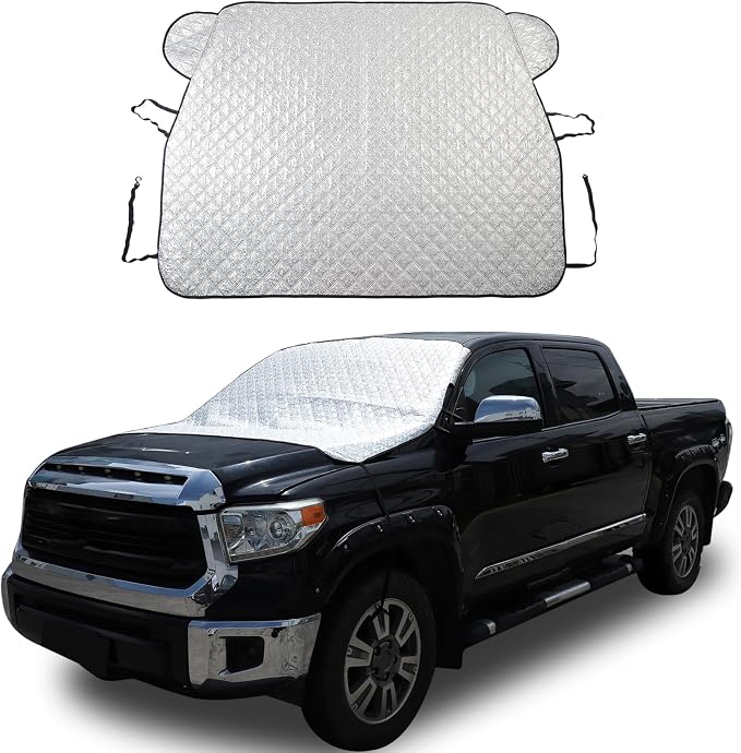 Windshield Snow Cover Fit for Toyota Tundra 2007-2021, Front Windshield Cover for Ice and Snow, Auto Extra Thick Windshield Ice Cover Protects Windshield from Rain, Sun, Frost