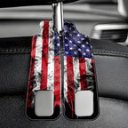 Car Headrest Purse Hanger Vintage National America Flag 1 Pack Bag Purse Holder for Car Premium Leather Double Metal Hook for Handbags, Grocery Bags and Phones
