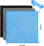 Cleaning Cloth Dry Erase Cloth Cleaning Rags Reasonable Kitchen Towels Microfiber Towels Cars Wash(6 x 6 Inch,Blue/Gray/Black,50 Pcs)