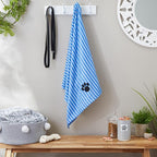 DII Design Embroidered Pet Towel, 44 x 27.5", Striped Blue