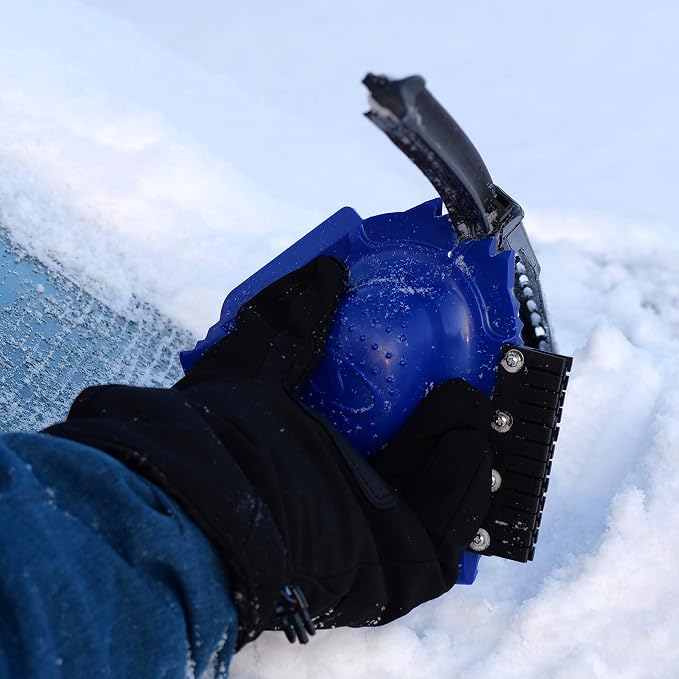SJEG-DZ Ice Dozer Ice and Snow Scraper Tool | Squeegee Brush, Blue