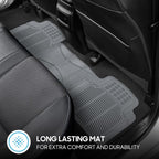 ProLiner Car Floor Mats for Cars Trucks SUV, 3-Piece All-Weather Heavy Duty Rubber Liners with Universal Trimmable Fit, Durable Waterproof Vehicle Auto Floor Mats with Capture Ridges Gray