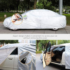Car Cover 196"×78"×59" Waterproof All-Weather Sedan Cover Outdoor Indoor with Zipper Door & Windproof Straps | UV Snow Dust Protection Fit for Toyota Camry Honda Accord Kia K5 Altima