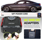 Tire Inflator Portable Air Compressor, Air Pump for Car Tires and Bikes, Car Tire Pump w/Auto Shut Off, 150 PSI, 110V AC 12V DC, LED Light, Carrying Case, Perfect for Men, Women
