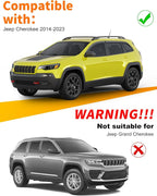 6-pcs Low-Profile Window Rain Guard for 2014-2023 Jeep Cherokee Rain Guards Side Window Visors Extra-Thick Vent Visor Window Deflectors Tape-on Vent Shades Car Accessories