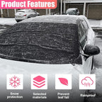 Car Front Windshield Snow Ice Cover, Oxford Waterproof Auto Sun Shade, 74'' × 66'' Vehicle Windproof Protect Cover, Winter Frost Automotive Exterior Accessories for SUV, Sedan, Truck (Front)