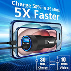 [Apple MFi Certified] iPhone 17 Car Charger Fast Charging, 4.8A USB Power Cigarette Lighter USB-C Car Charge + 6FT Type-C Coiled Cord for iPhone 17/17 Pro Max/16 Pro/15/Galaxy S26/S25/Pixel
