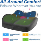 Car Seat Cushion for Driving, Car Seat Pillow for Short Drivers | Ergonomic Memory Foam Seat Cushion for Pain Relief, Adult Booster Seat for Car, Butt Cushion for Car, Truck, Office Dark Gray