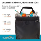Large TrashStash Hanging Car Trash Can Garbage Bag with Push-Close Lid and Waterproof Bin for Cars, SUVs and Trucks, Holds 4.5 Gallons of Car Trash