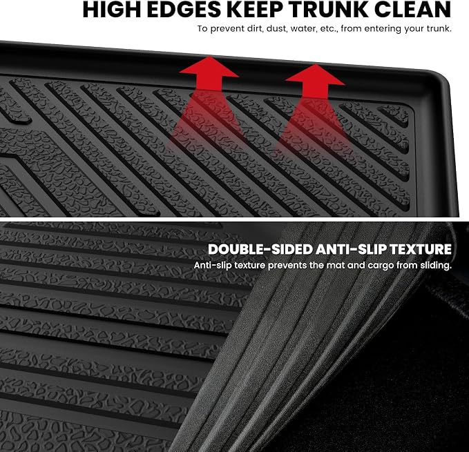 Cargo Trunk Mat & Backrest Mats for Hyundai Palisade 2025 2024 2023 2022 2021 2020 All Weather TPE Custom Fit Car Trunk Mats Cargo Liner & Seatback Mats Accessories, Black