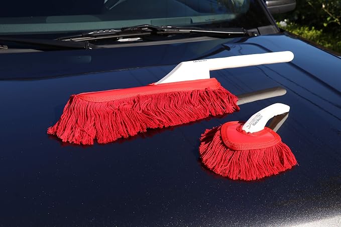 The Original California Car Duster Detailing Kit with Plastic Handle, Model Number: 62445, Red