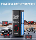 Tire Inflator Portable Air Compressor, Cordless Air Pump for Car Tires with Pressure Gauge, Battery & 12V DC Dual Power Bike Tire Pump, 150PSI Portable Tire Inflator for Car, Motorcycle, Bicycle, Ball