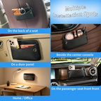 Car Seat Side Pocket Organizer, Nappa Leather Car Trunk Pouch Organizers and Storage, Small Car Side Seat Storage Bag for Auto Front Seat Back Seat Door Console Phone Sunglasses Cards Pen (Black-2PCS)