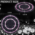 4PCS Bling Crystal Rhinestone Cup Holder Coaster, 2.75 inch Soft Silicone Anti-Slip Shockproof, Car Cup Holder Insert Coasters, Universal Car Interior Accessories for Women (Black & Pink)