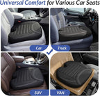 Wedge Car Seat Cushion for Tailbone Pain Relief & Better Visibility | Ergonomic Memory Foam Seat Cushion for Car with Breathable Channel Design, Fits Car, SUV, Truck, Non-Slip Mesh Cover