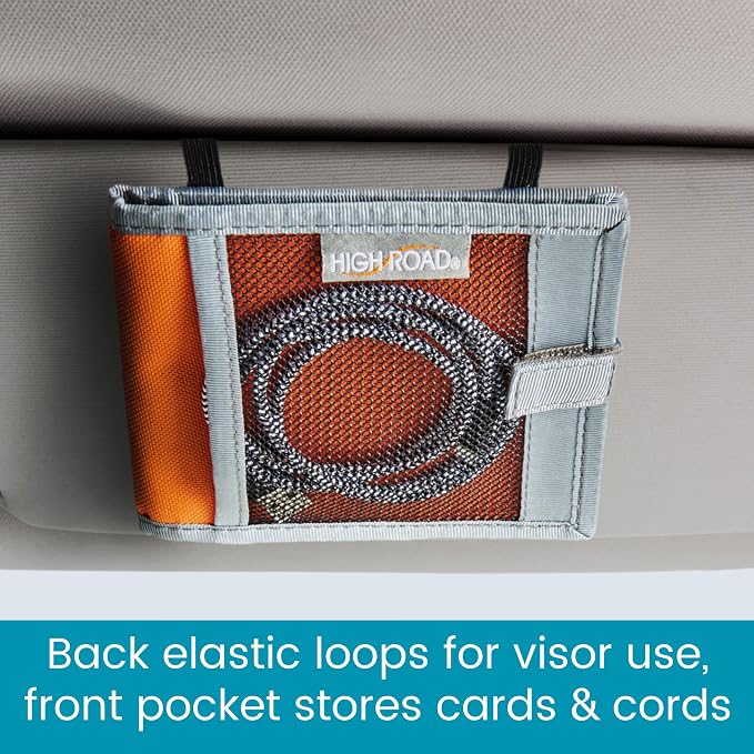 Car Registration and Insurance Card Holder for Sun Visor, Glove Box or Console with 2 Clear Hidden Car Document Pockets and Front Card Pocket