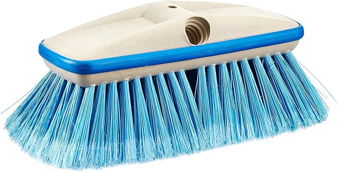 Premium Medium Wash 8" Brush Head W/Bumper - Dual Connections Fit Either Standard 3/4" Threaded Poles or Extend-A-Brush Handles (Medium) (Blue) (040162)