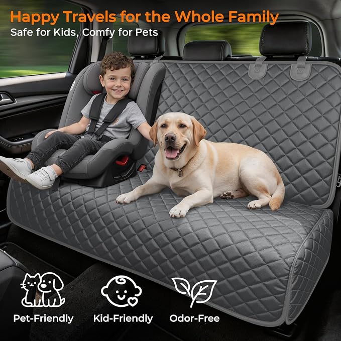 Dog Car Seat Cover for Back Seat - Waterproof Car Seat Protector for Child Carseat & Pets, Nonslip Car Seat Covers for Mid-Size Cars & Mid-Size SUVs