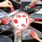 37PCS Car Detailing Kit Auto Cleaning Tools Wash Set with Storage Carry Bag Home Use for Interior Exterior Deep Clean Car Care Windshield Dashboard Seat Air Vents Wheels Tires, Red