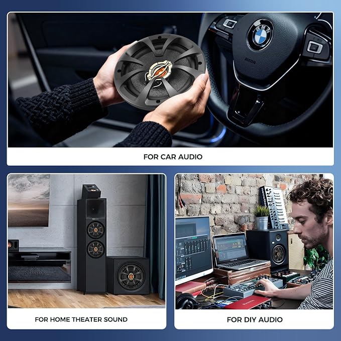 2026 Upgraded 6.5 Inch Car Speakers, 800W Max, 200W RMS, 4 Ohm, 6.5 Speakers Compatible with Universal Fit for Most Cars, 30 Minutes Easy Install - Turn Your Car into a Concert Hall(Pair)