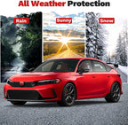 Window Visors Rain Guards for 2022-2025 2026 Honda Civic Hatchback LX Sport Touring EX-L Accessories, Outside-Mount Tape-On Side Window Wind Deflectors Vent Visors Shades Rainproof Black 4PCS