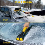 35–51" Extendable Snow Brush, Ice Scraper & Squeegee with Aluminum Handle, Non-Slip Foam Grip, Scratch-Free Bristles, 3-in-1 Winter Car Tool for Cars, SUVs & Trucks, Yellow