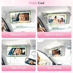 Car Sun Visor Vanity Mirror - Rechargeable Makeup Mirror with 60 LEDs, 3 Light Modes & Dimmable Touch Control for Cars, Trucks, SUVs, Car Interior Accessories for Women (Green)