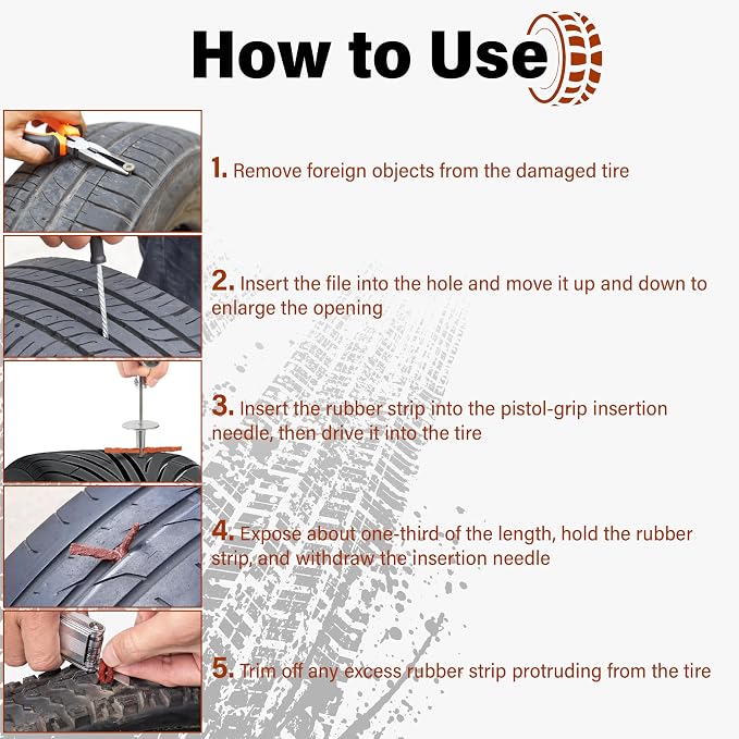 30 PCS Tire Plugs Heavy Duty, 4" X 0.24" Tire Repair Plugs, Rubber Tires Plug, Tires Repair Strings for Tubeless Puncture Car, RV, SUV, ATV, Motorcycle, Truck,Tractor (Brown)