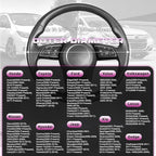 Steering Wheel Cover for 14.5-15 inch Wheels, Breathable PU Leather with Perforated Sides, Anti-Slip Grip, Universal Fit for Cars & SUVs, Black and Dawn Purple