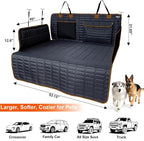 SUV Cargo Liner for Dogs, Waterproof Pet Cargo Cover Dog Seat Mat for SUVs Sedans Vans with Bumper Flap Protector, Scrachproof Non-Slip Large Size Dog Seat Mat Universal Fit, Brown